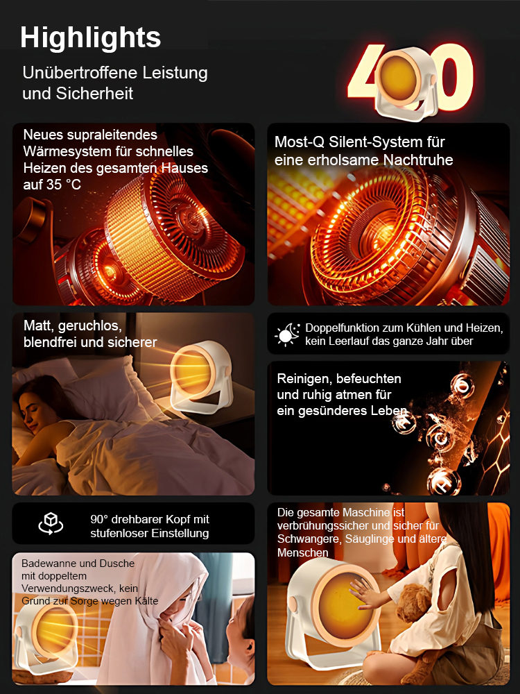 Sofort-Heizender Tischventilator