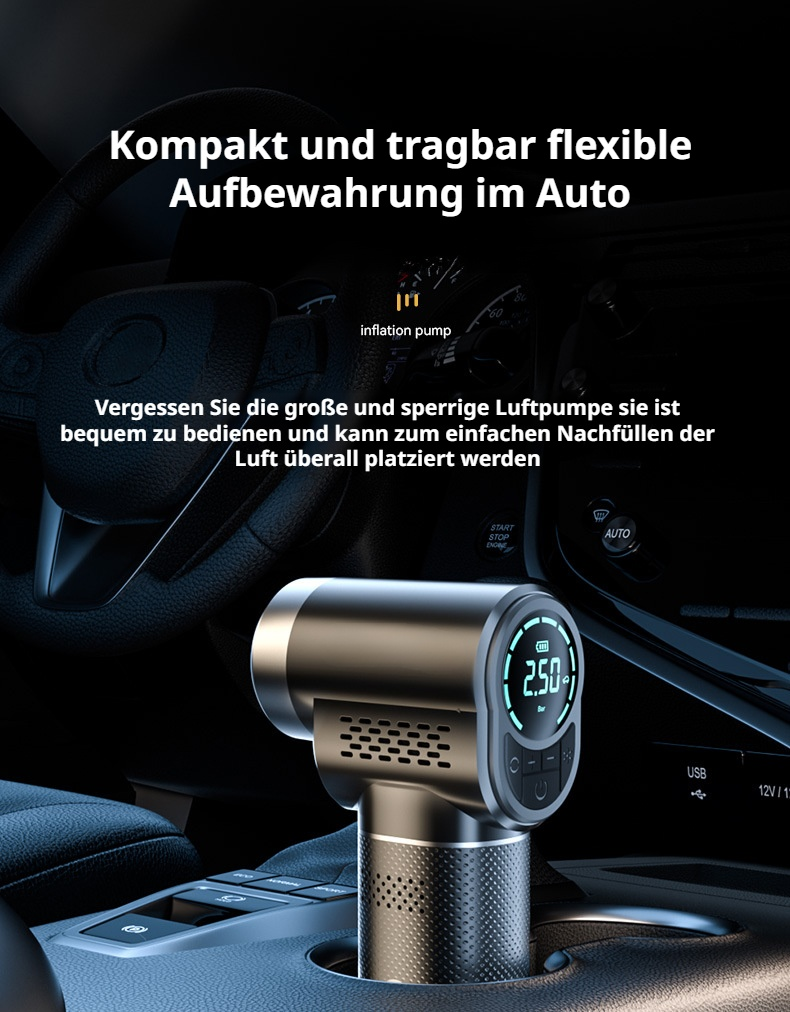 Handluftpumpe mit digitaler Anzeige