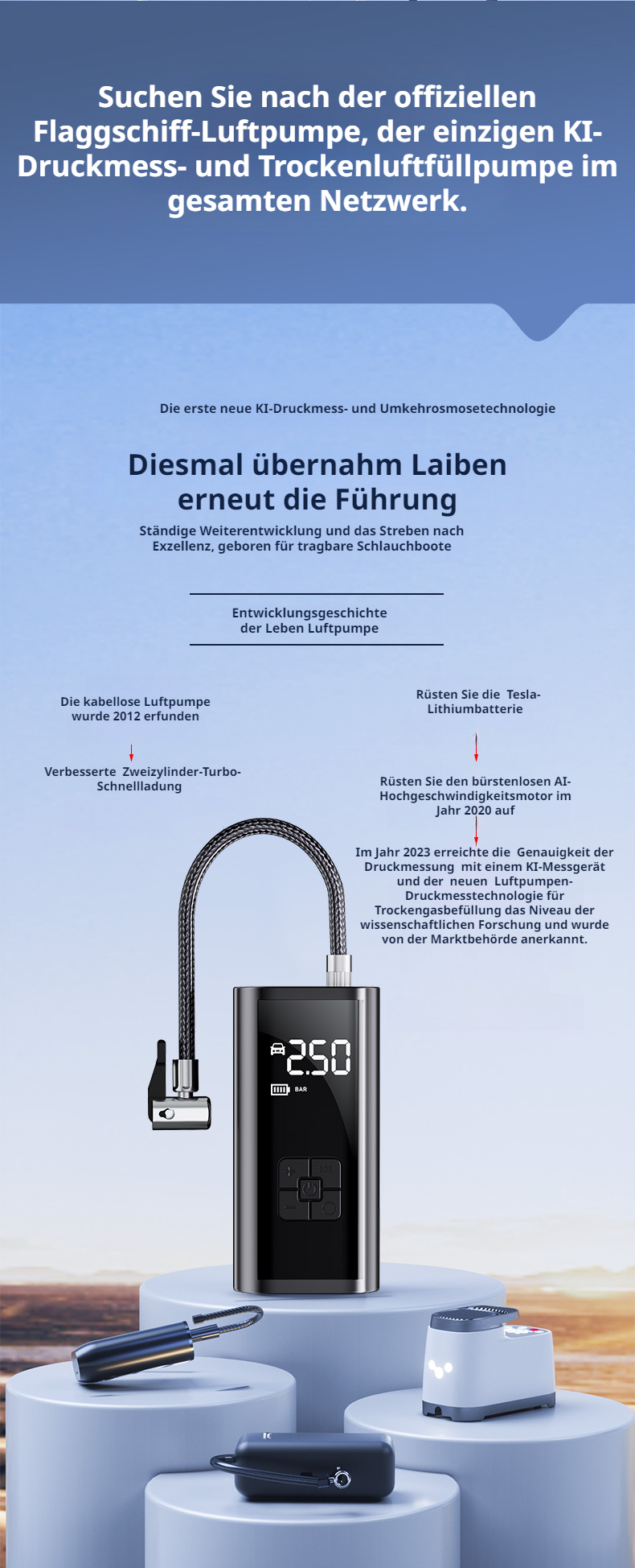 Kabelloser Inflator pumpt Autoreifen auf