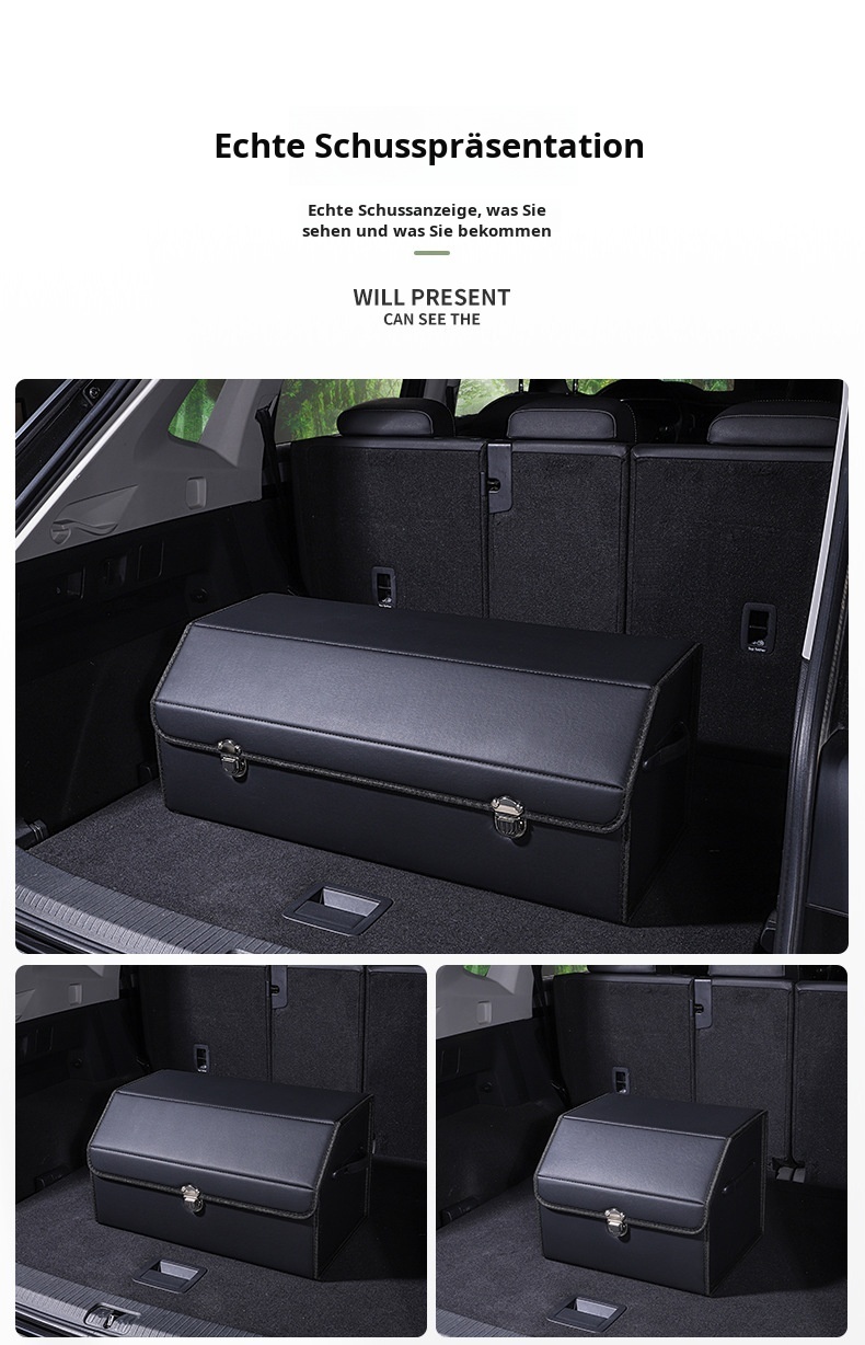 Elegante und praktische Lederbox für den Kofferraum