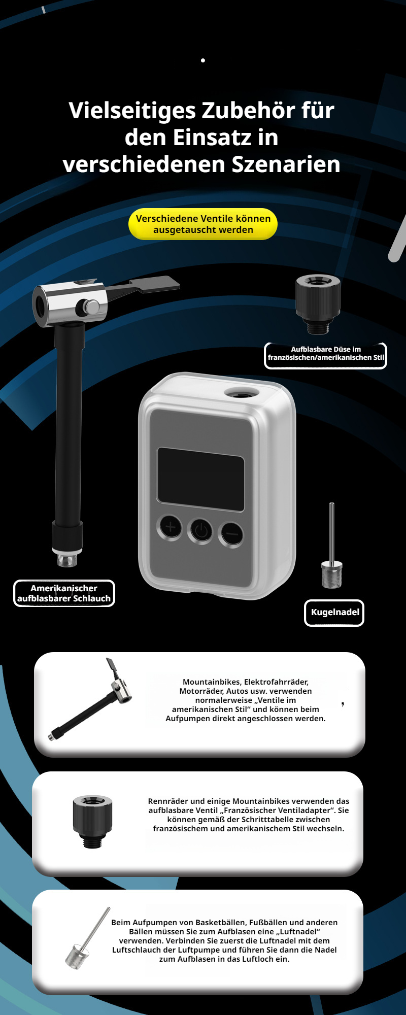 Bequeme Hochdruckpumpe für Fahrradreifen