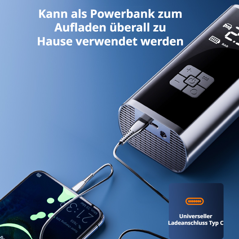 Aufblasbare Pumpe für Auto Tragbarer Inflator Kabellose Reifenfüllpumpe Multifunktionale aufblasbare