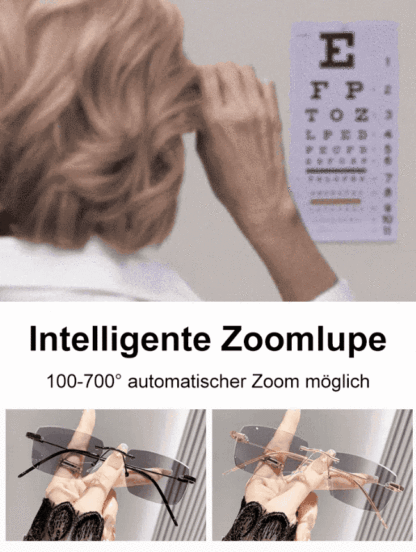 Photochrome, rahmenlose Gleitsichtbrille ohne Rand【Unisex】