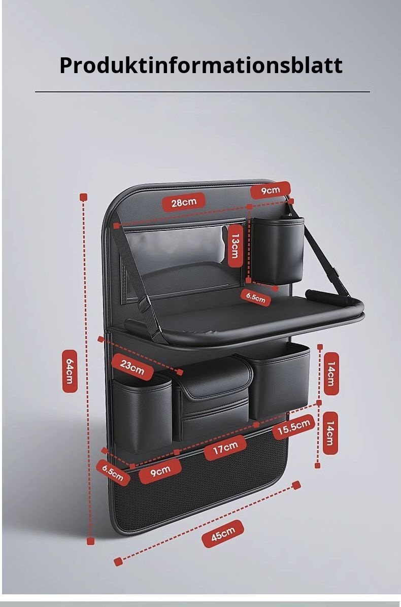 Einfache Montage R&uuml;cksitz Organizer mit Klapptisch