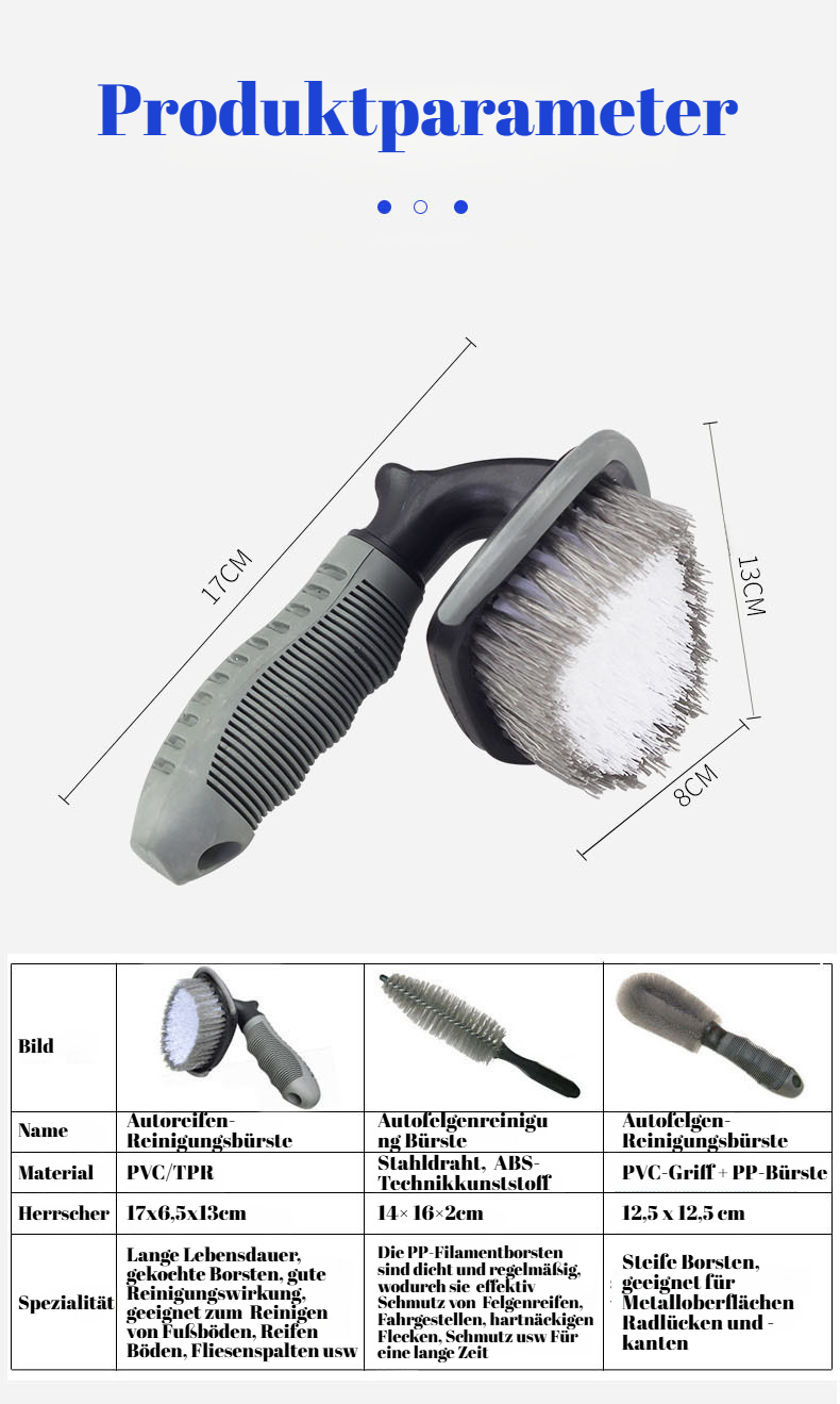 Vielseitiges Autowaschwerkzeug für Felgen und Reifen