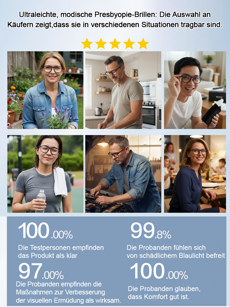Ultra-leichte, komfortable, faltbare Lesebrille mit Blaulichtschutz
