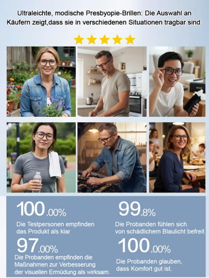 Ultra-leichte, komfortable, faltbare Lesebrille mit Blaulichtschutz