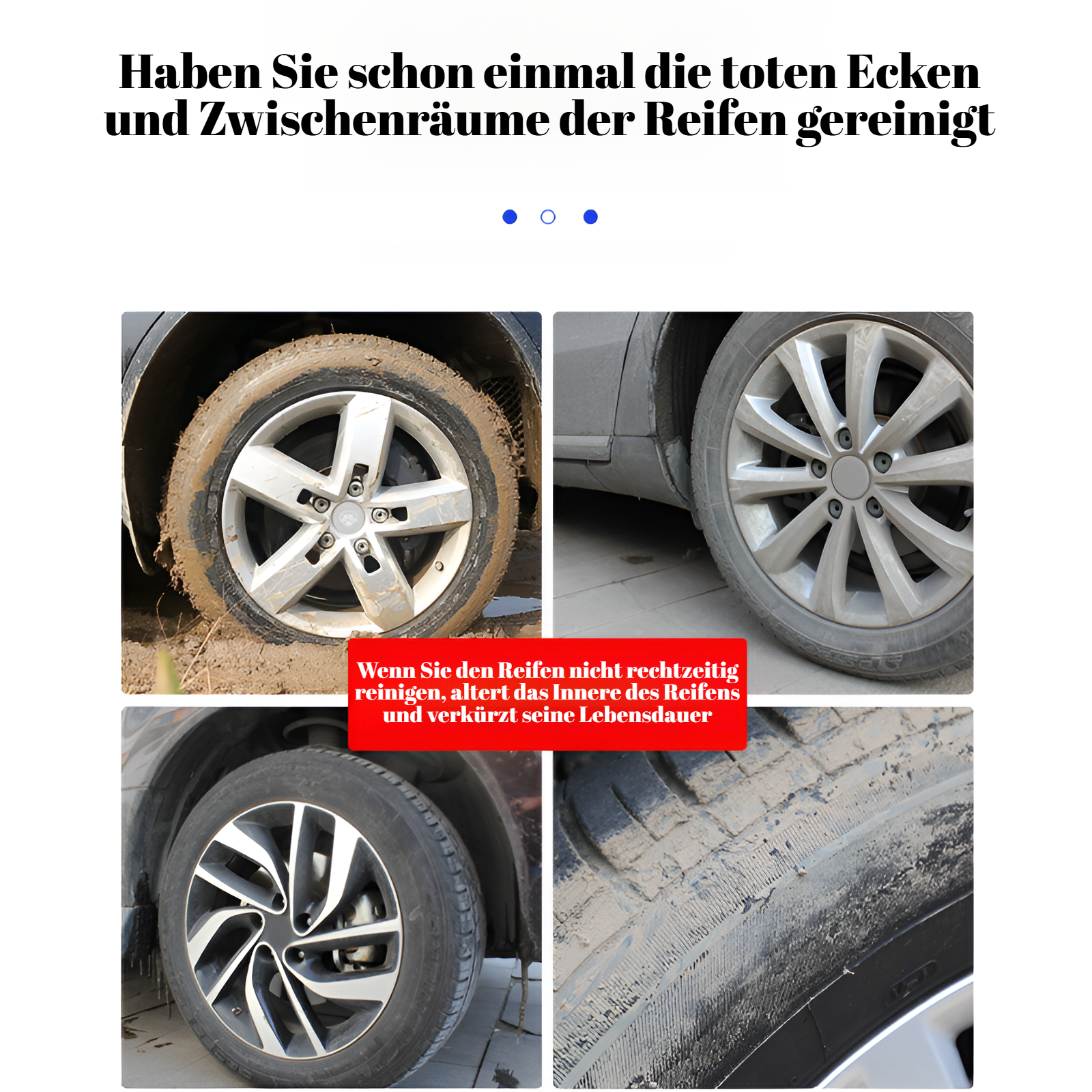 Autoreifenbürste, Felgenbürste, Autowaschwerkzeug, Reinigung der Felgenbürste, starker Dekontaminati