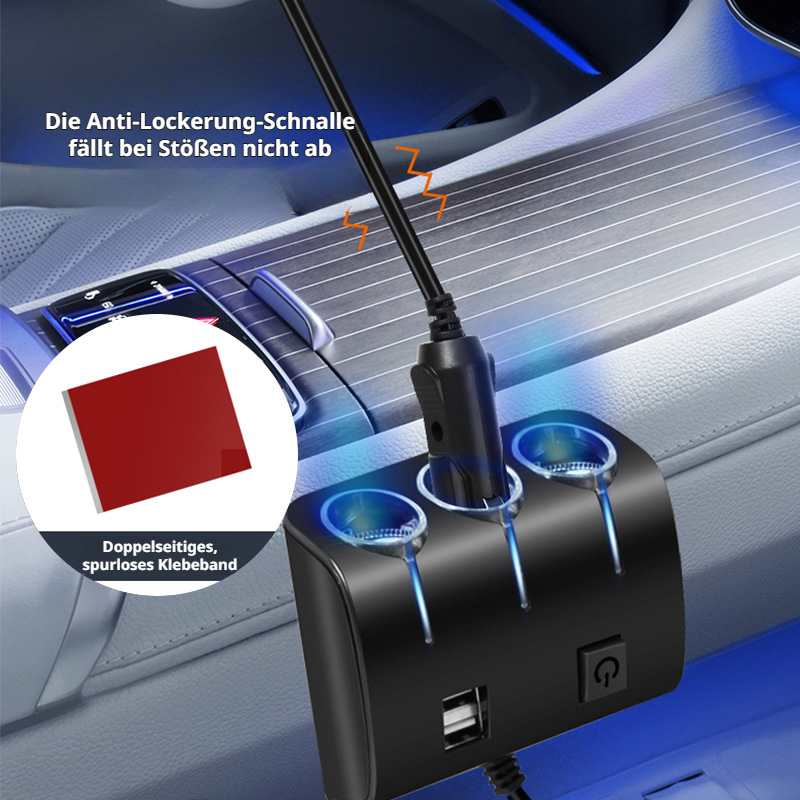 Auto ein ziehen drei Zigarettenanzünder 12V/24V Konverter mit Schaltnetzteil 1506 Autoladegerät