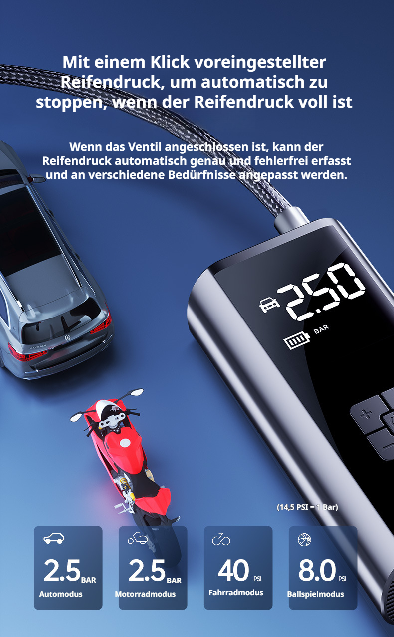 Universelle aufblasbare Pumpe f&uuml;r Autozubeh&ouml;r