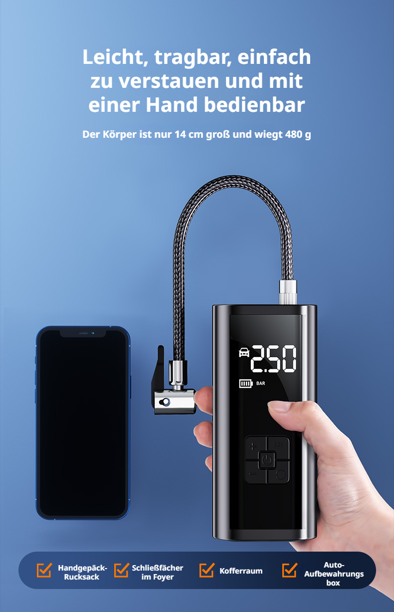 Multifunktionale tragbare Pumpe mit Zubeh&ouml;r