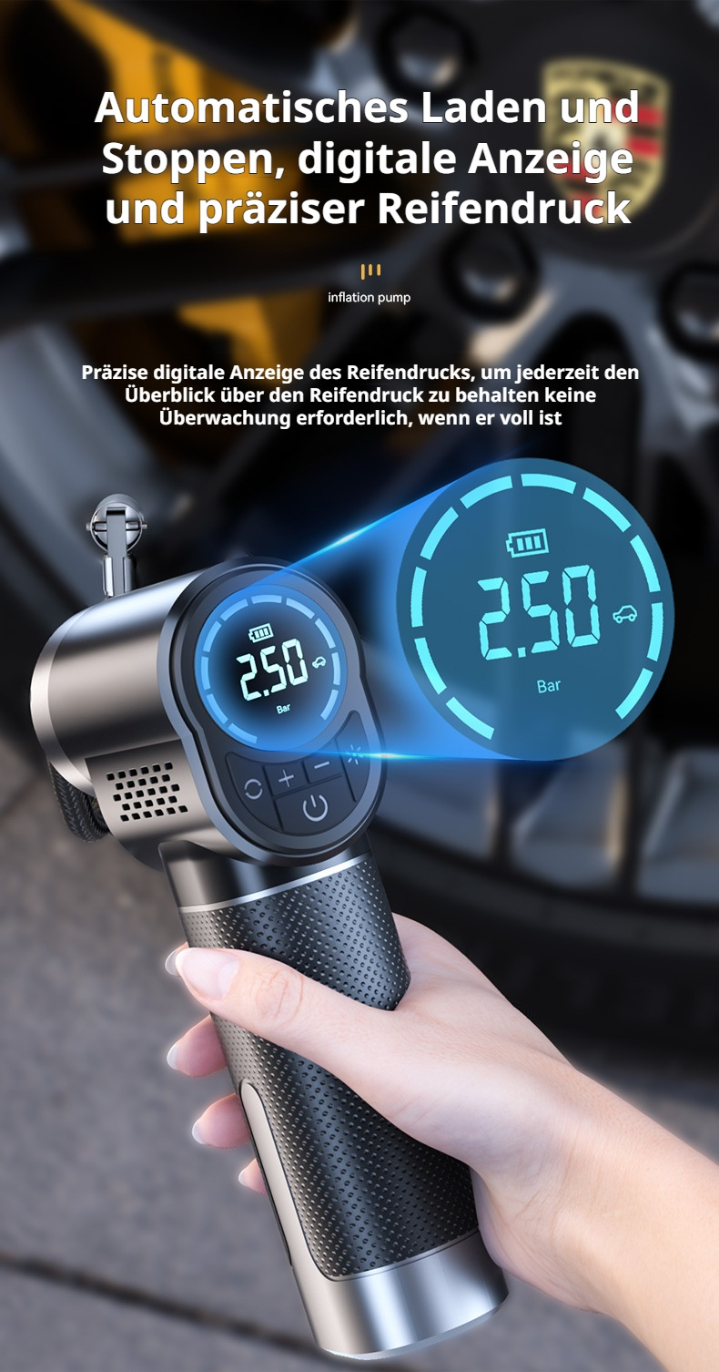 Auto-Luftpumpe mit LED-Beleuchtung