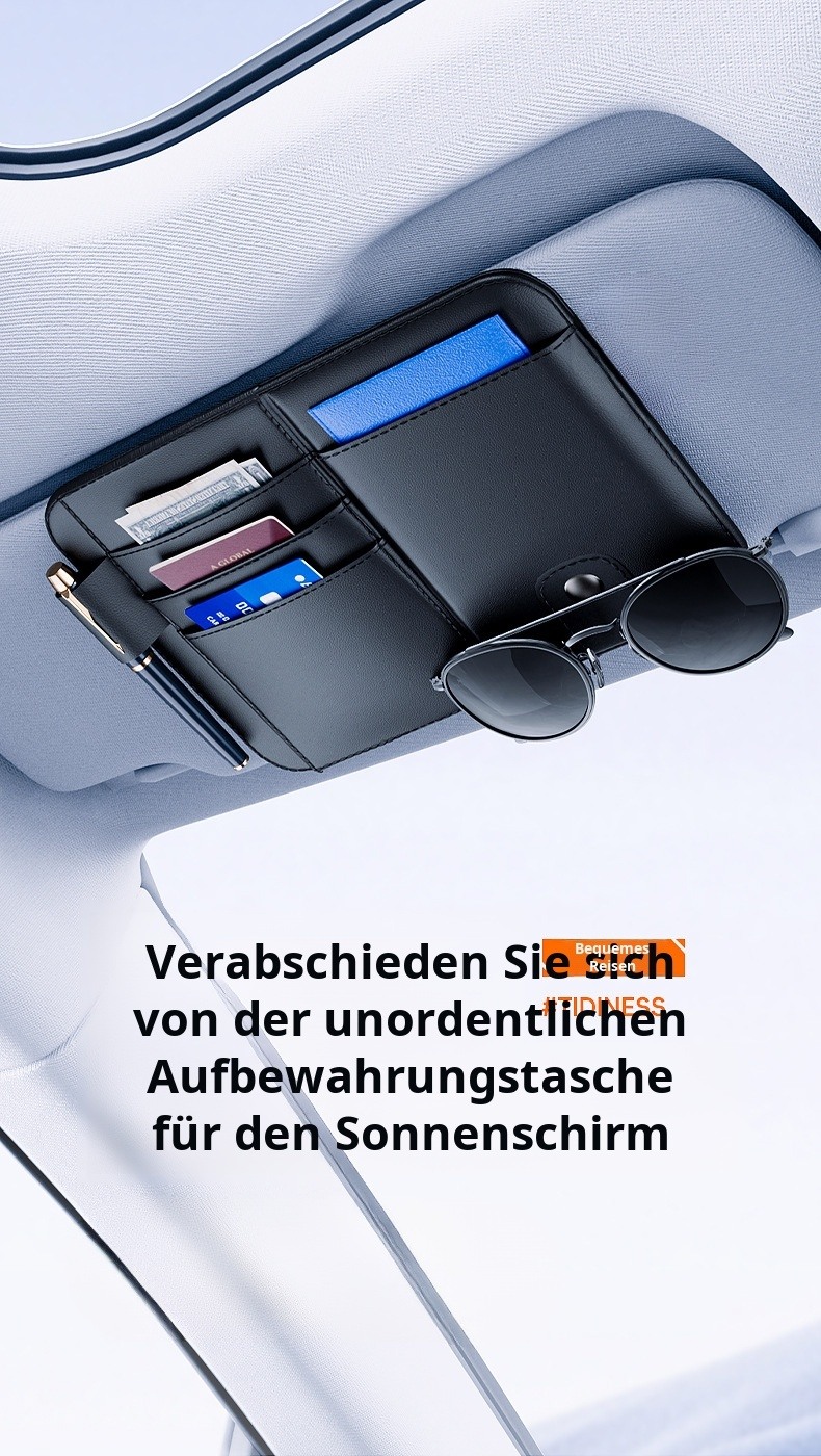 Auto-Sonnenblenden-Aufbewahrungsclip am Rückspiegel befestigt