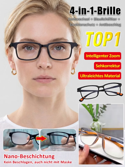 Anti-Blaulicht ultraleichte automatische Zoom-Lesebrille
