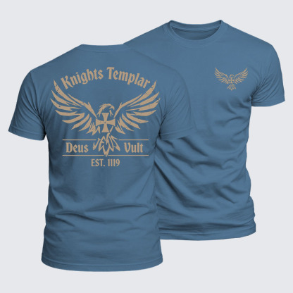 Luxe Mercerized Cotton Tee -  Knights Templar Deus Vult