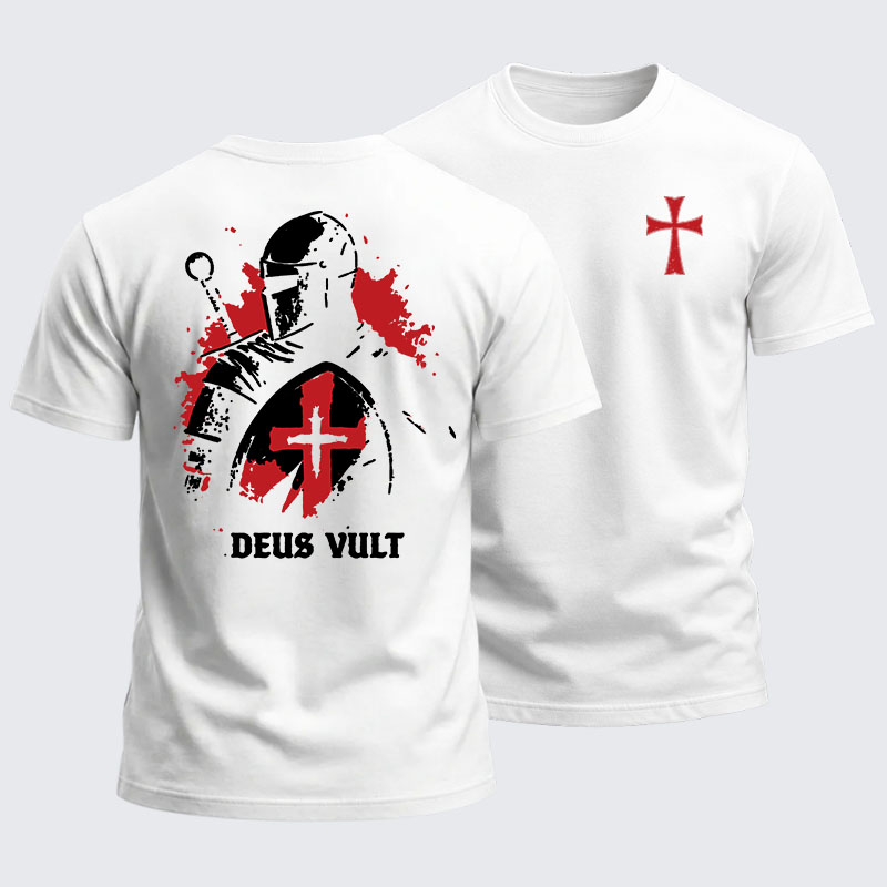 Heavyweight Cotton Tee - Deus Vult Knight Templar