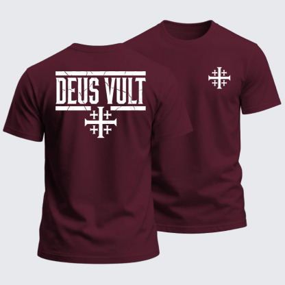 Heavyweight Cotton Tee - Deus Vult