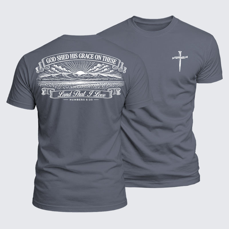 Luxe Mercerized Cotton Tee - God Shed His Grace On These - Numbers 6:25
