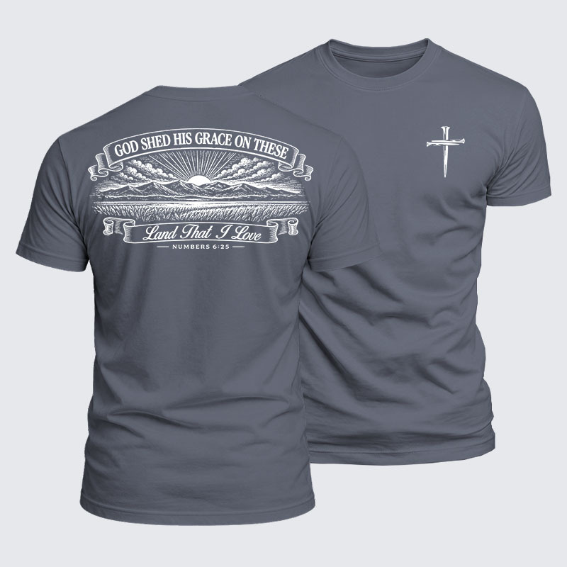 Luxe Mercerized Cotton Tee - God Shed His Grace On These - Numbers 6:25