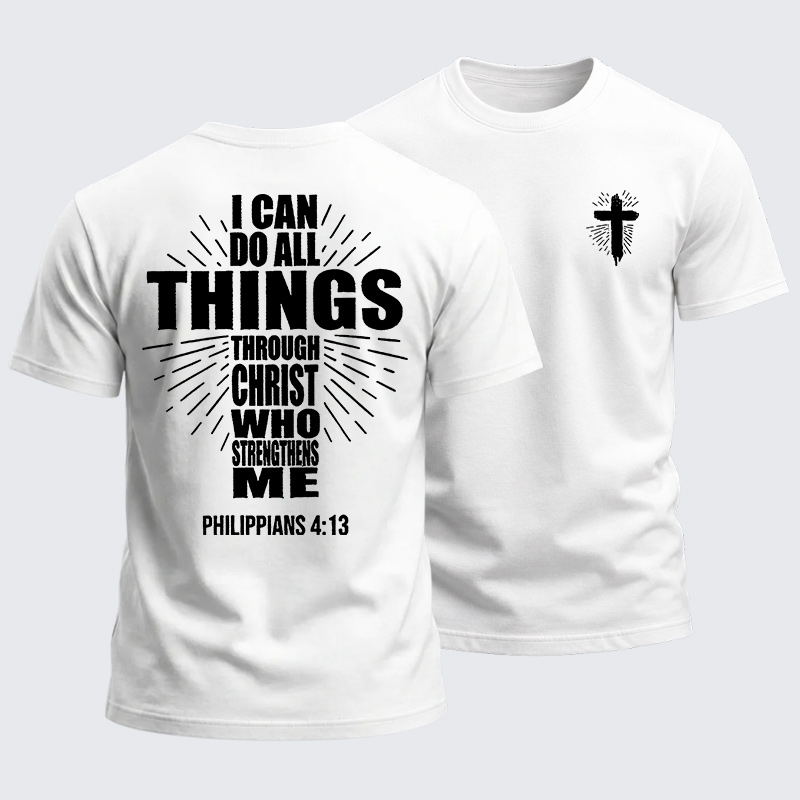 Heavyweight Cotton Tee - I Can Do All Things Through Christ Who Strengthens Me