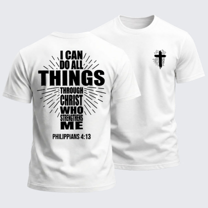 Heavyweight Cotton Tee - I Can Do All Things Through Christ Who Strengthens Me