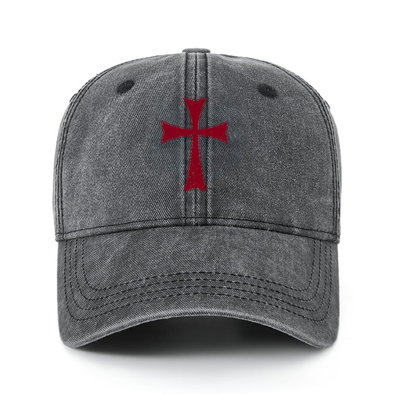 Heritage Washed Cap-Knights Templar Crusader Cross