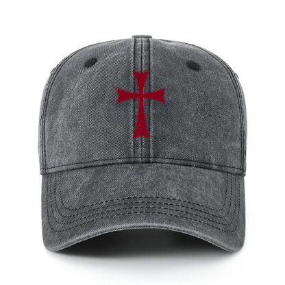 Heritage Washed Cap-Knights Templar Crusader Cross
