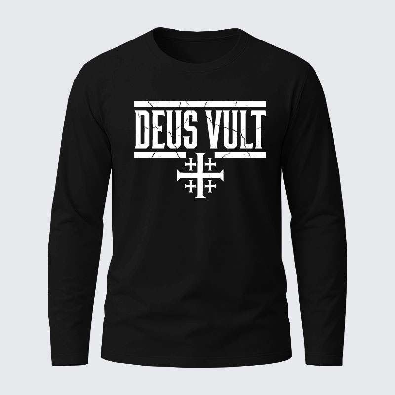 Deus Vult Cotton Long Sleeve T-Shirt