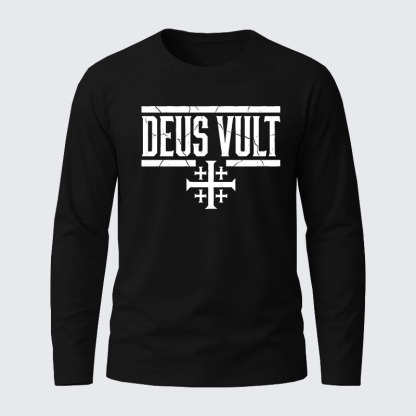 Deus Vult Cotton Long Sleeve T-Shirt