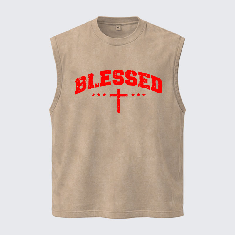 Washed Tank Top - Blessed Cross