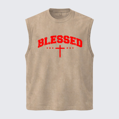 Washed Tank Top - Blessed Cross