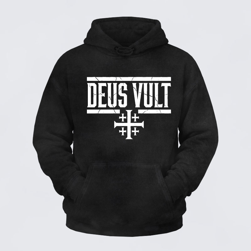 Washed Hoodie - Deus Vult