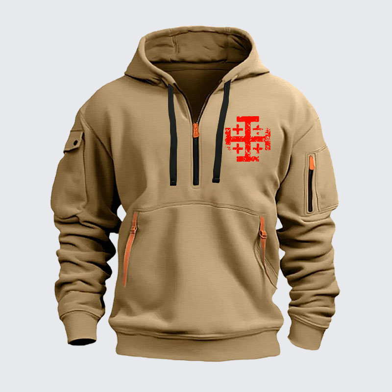 Zipper Hoodies - Knights Templar Jerusalem Cross