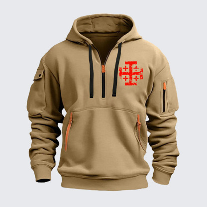 Zipper Hoodies - Knights Templar Jerusalem Cross