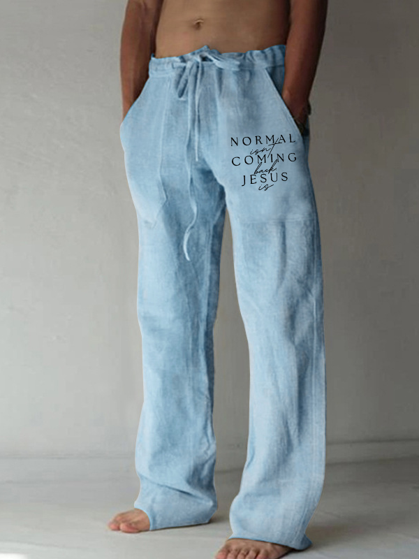 Men's Normal Isn'T Coming Back Jesus Is Christian Beach Pants