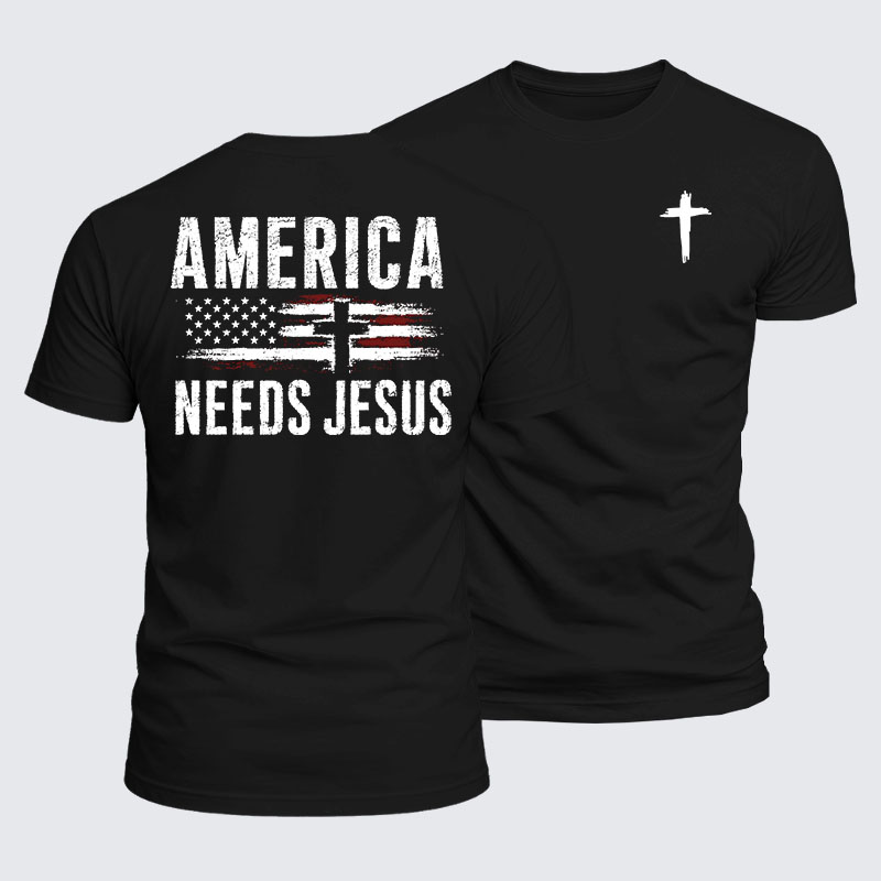 Luxe Mercerized Cotton Tee - America Needs Jesus