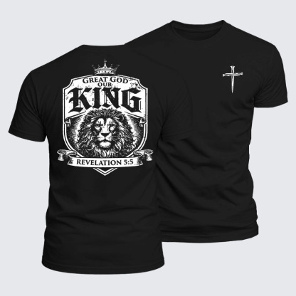 Luxe Mercerized Cotton Tee - Great God our King - Revelation 5:5