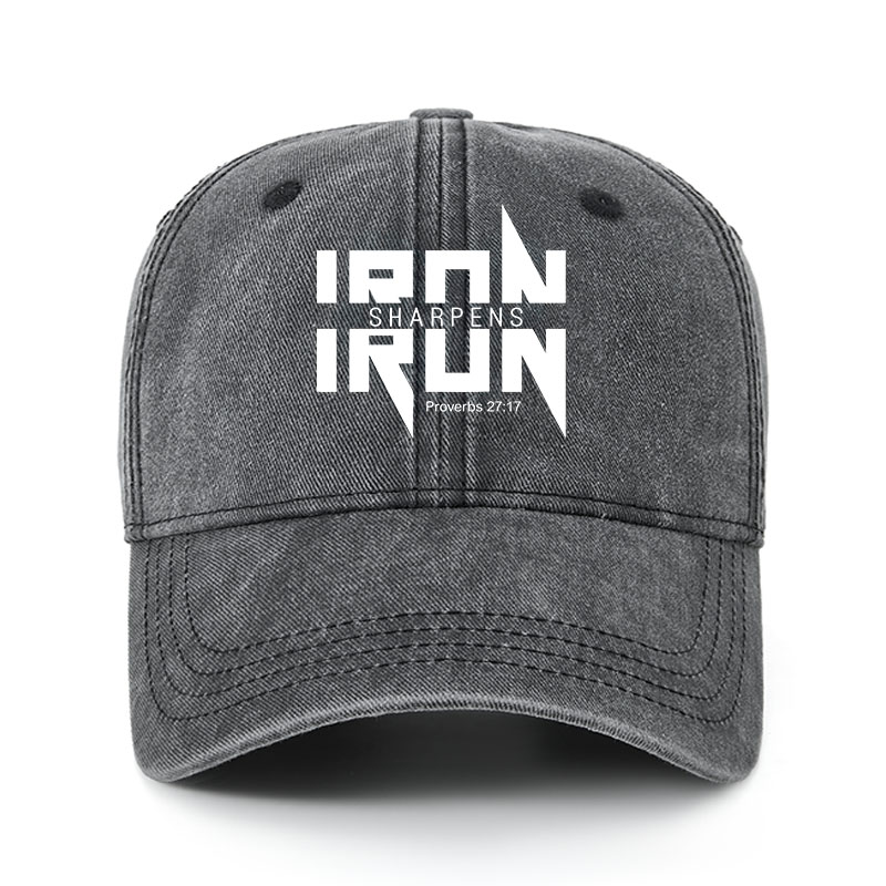 Heritage Washed Cap - Iron Sharpens Iron - Proverbs 27:17