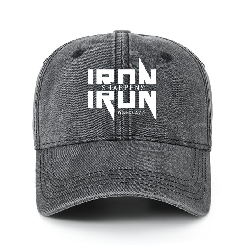 Heritage Washed Cap - Iron Sharpens Iron - Proverbs 27:17