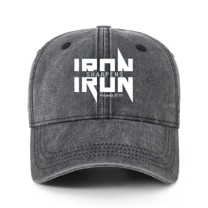 Heritage Washed Cap - Iron Sharpens Iron - Proverbs 27:17