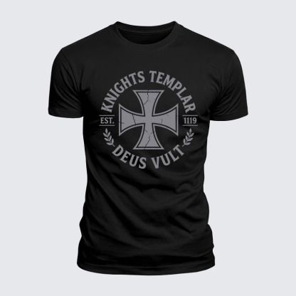 Luxe Mercerized Cotton Tee - Knights Templar Deus Vult