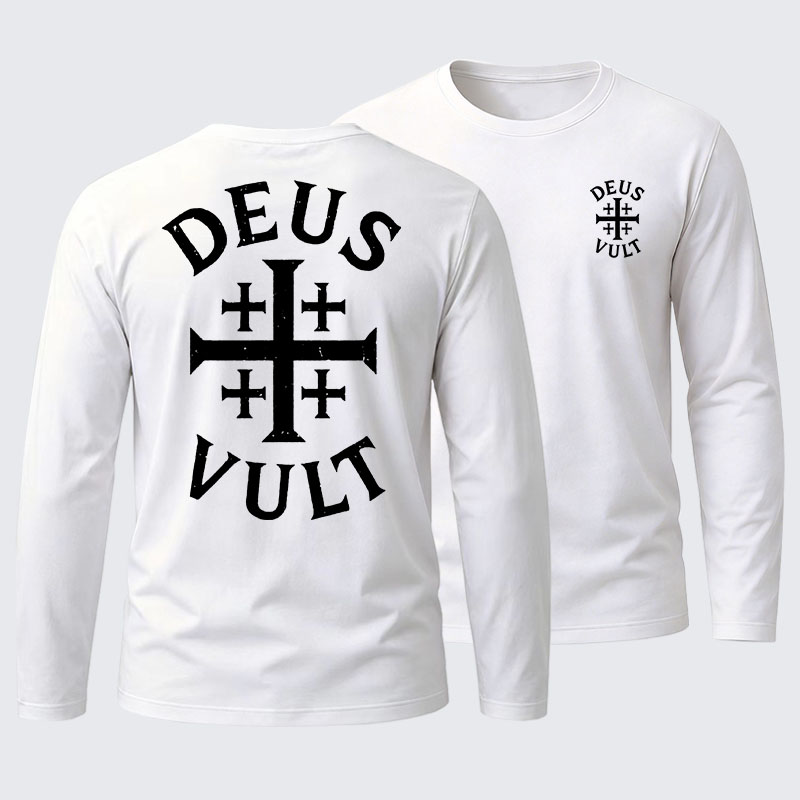 Deus Vult Cotton Long Sleeve T-Shirt