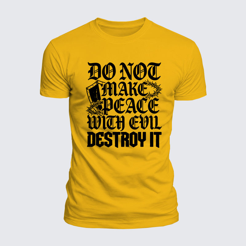 Luxe Mercerized Cotton Tee -  Make No Peace with Evil Knight Templar Jerusalem Cross