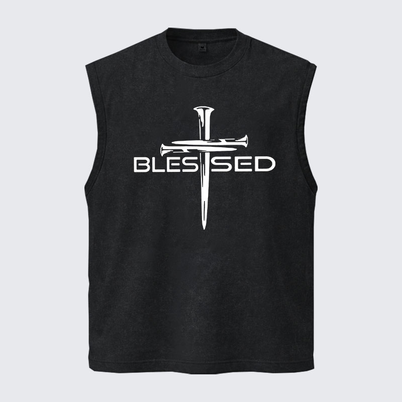 Washed Tank Top - Cross Blessed
