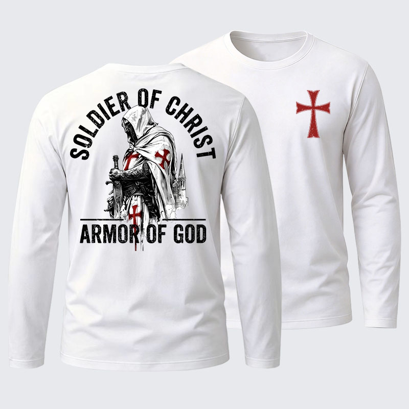 Soldier of Christ Armor Of God Crusader Spirit Cotton Long Sleeve T-Shirt