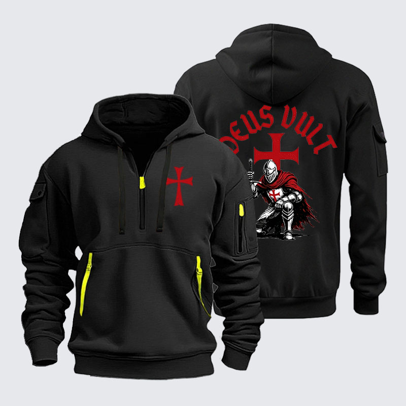 Zipper Hoodies -  Templar Knight Crusader Deus Vult