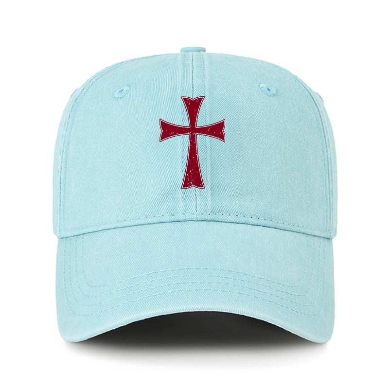 Heritage Washed Cap-Knights Templar Crusader Cross