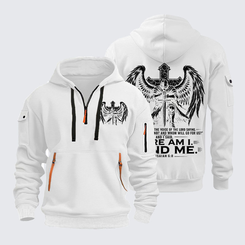 Zipper Hoodies - Here I Am Send Me Isaiah 6:8 Knight Templar Crusader