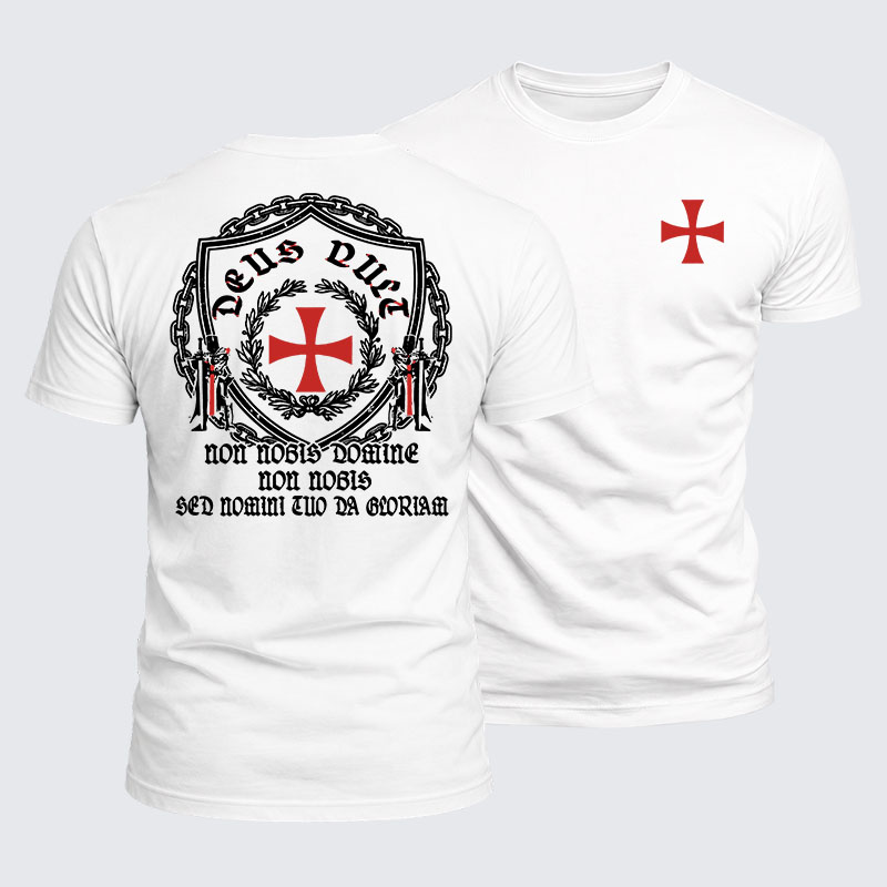Luxe Mercerized Cotton Tee -  Non Nobis Domine, Non Nobis, Sed Nomini Tuo Da Gloriam