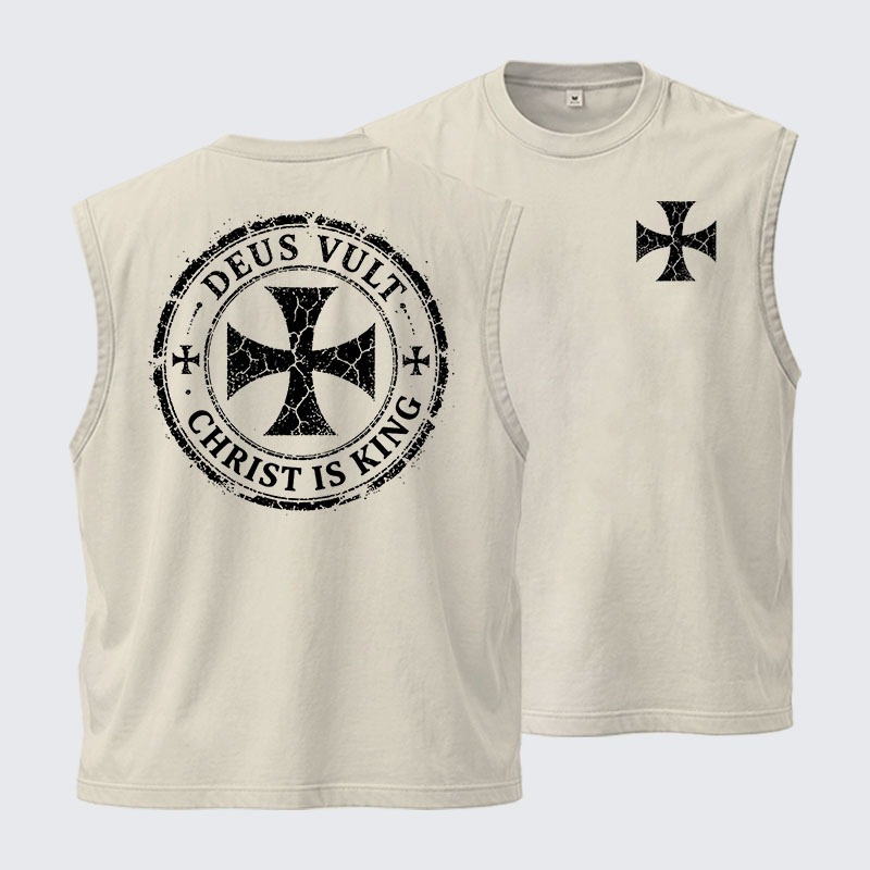 Washed Tank Top - Deus Vult Christ Is King